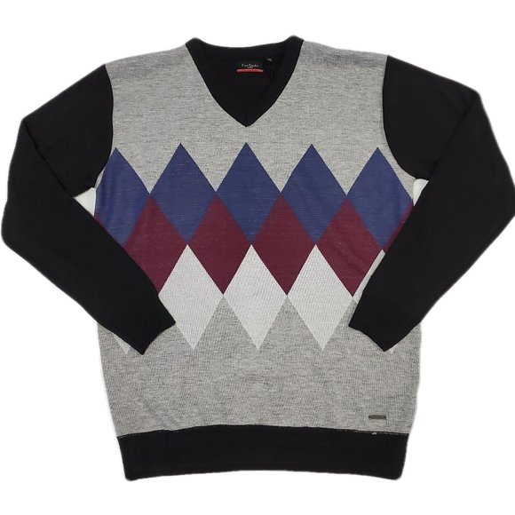 Lightweight V-neck Diamond Knit Sweater - Picture 1 of 5